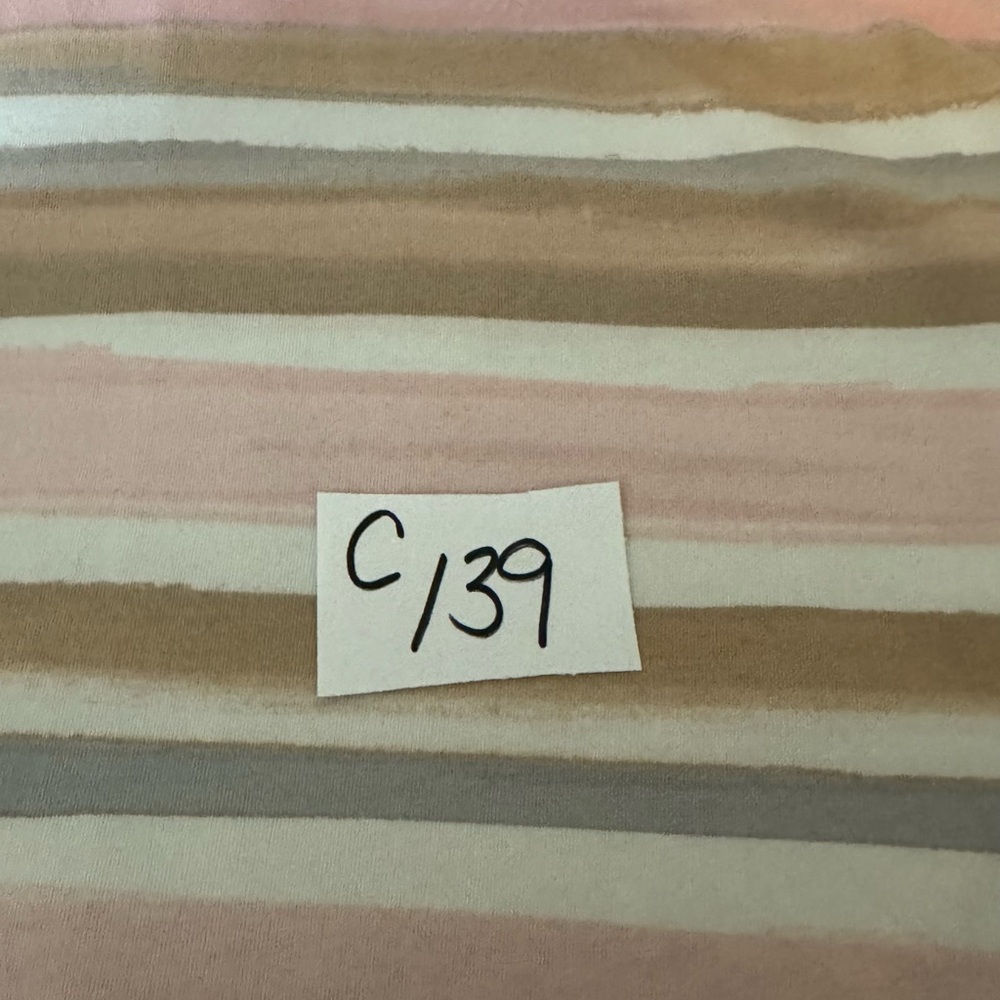 C-139 Splendid White Pink‎ & Tan Stripe Racer Back Sleeveless Maxi Dress Size L - Picture 12 of 12